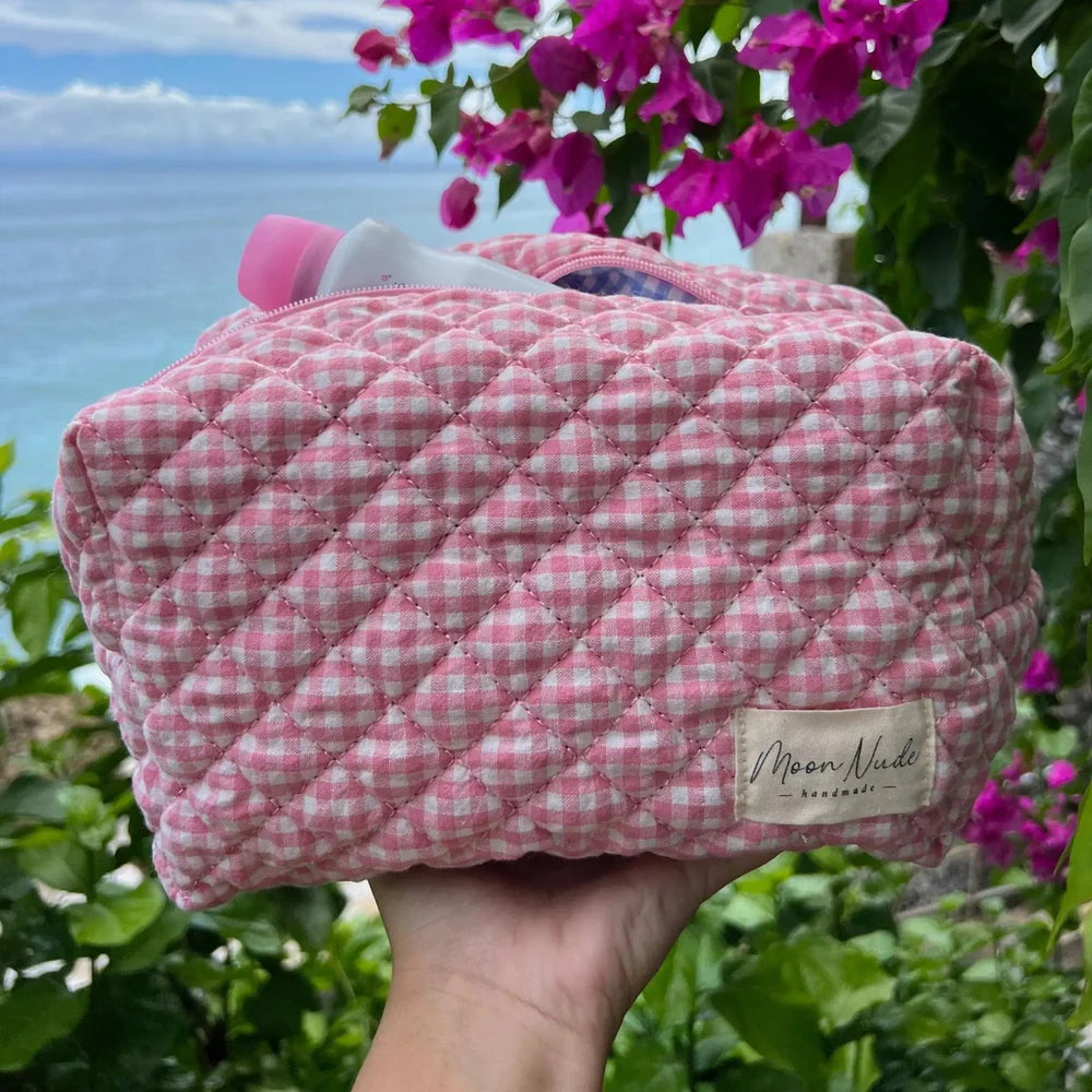 Moon Nude Handmade Flamingo Large Makeup Bag