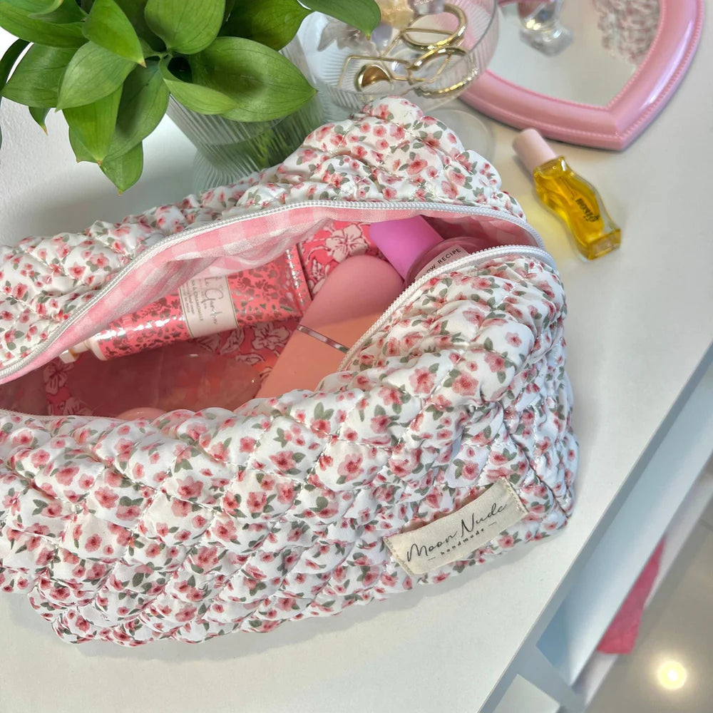 Moon Nude Handmade Peony Large Makeup Bag