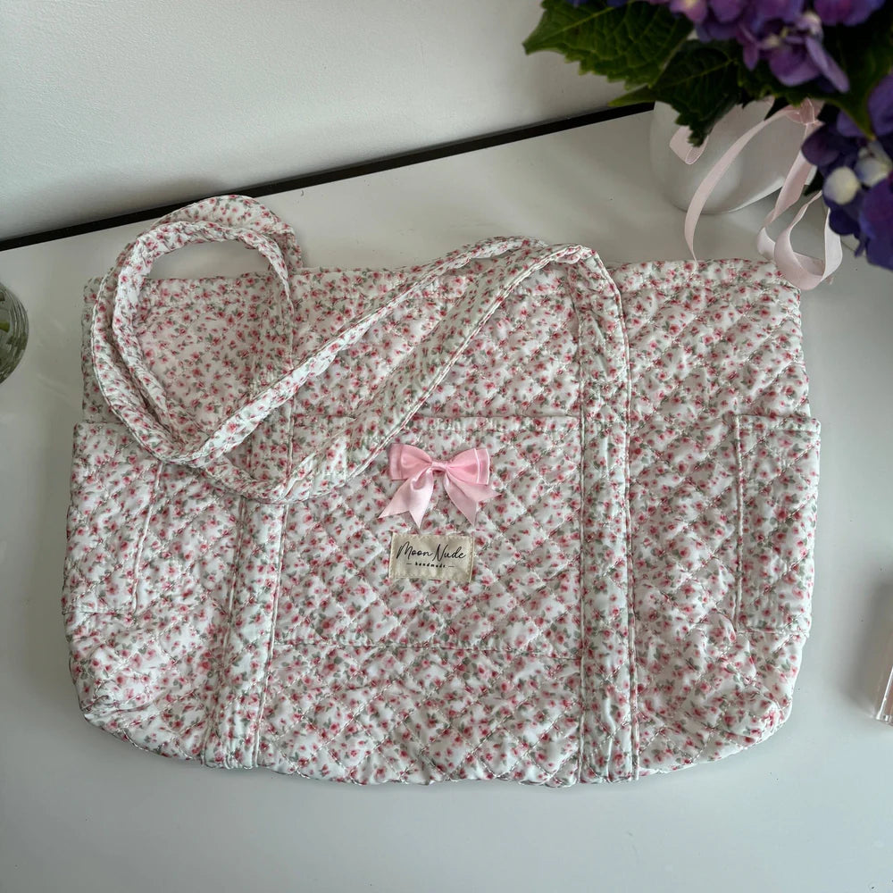 Moon Nude Handmade Peony Tote Bag