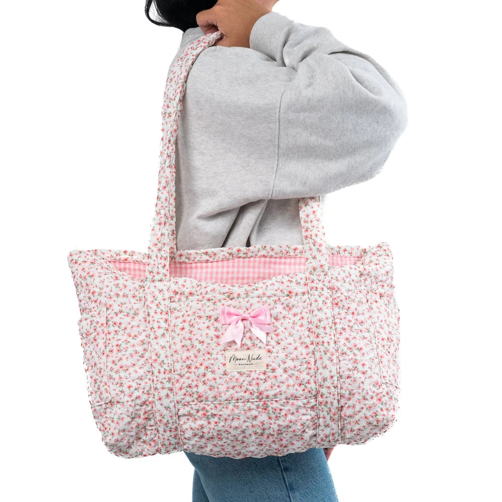 Moon Nude Handmade Peony Tote Bag