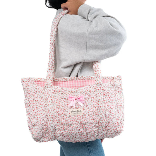 Moon Nude Handmade Peony Tote Bag